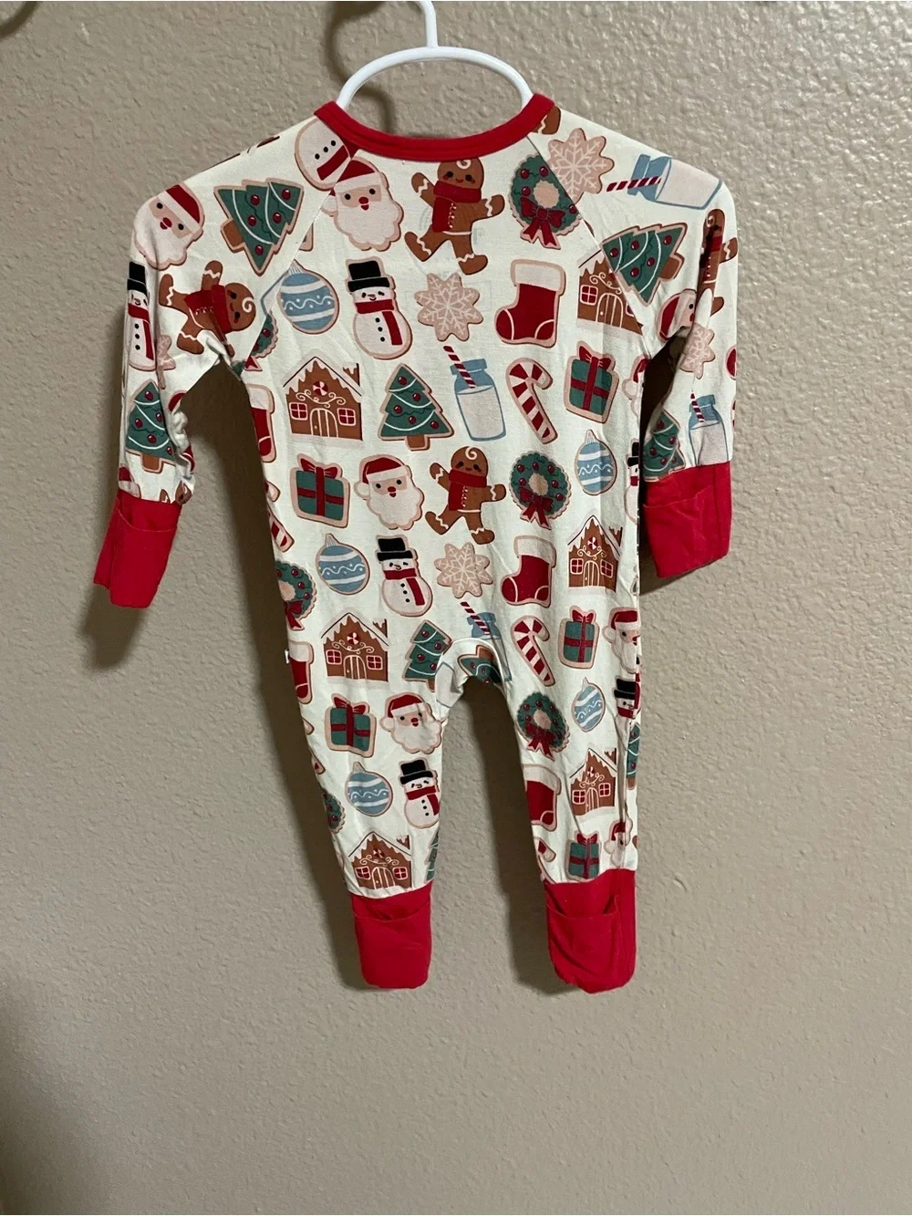 Emerson & Friends Bamboo Holiday Gingerbread Print Kids One-Piece Pajamas